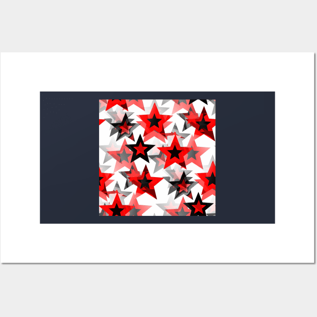 Festive red stars Wall Art by TiiaVissak